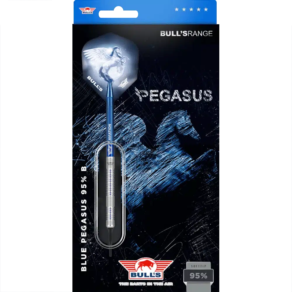 Bull's NL Blue Pegasus B Softdart 95% 02 Bull's NL Blue Pegasus B Softdart 95% (Verpackung)