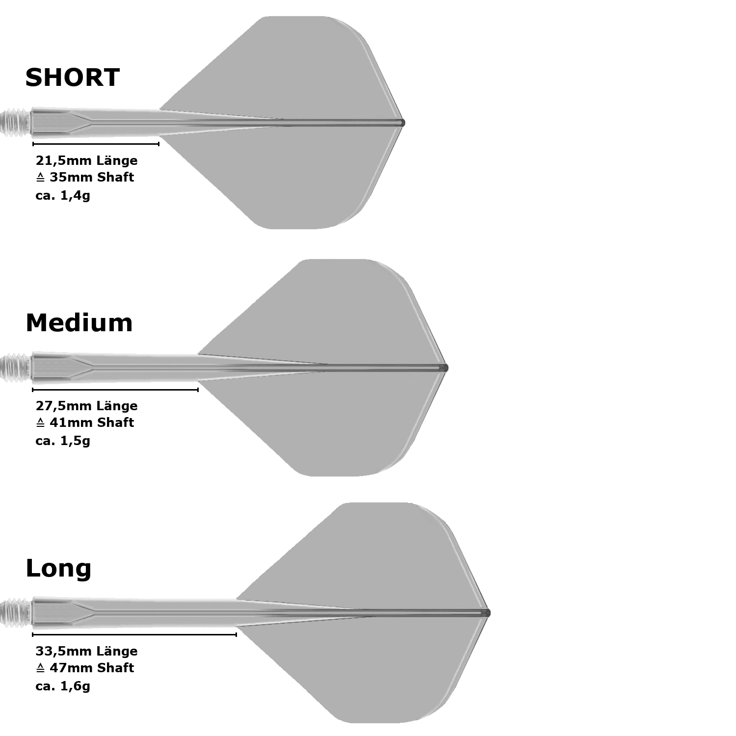 Condor Axe Neon Standard Flight Shaft System (Längenvarianten)