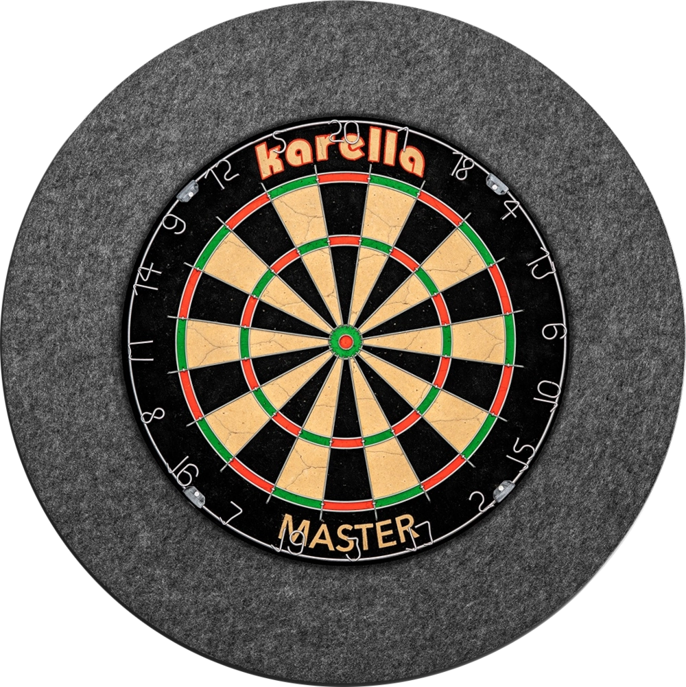 Karella Schalschutz 02 Karella Schallschutz für Steeldartboards mit integriertem Surround - Schutz mit Board montiert