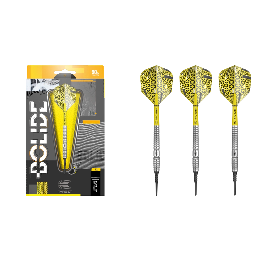 Target Bolide 12 Softdart 90% (Lieferumfang: 3x Barrel, 3x Spitzen, 3x Flights, 3x Schäfte)