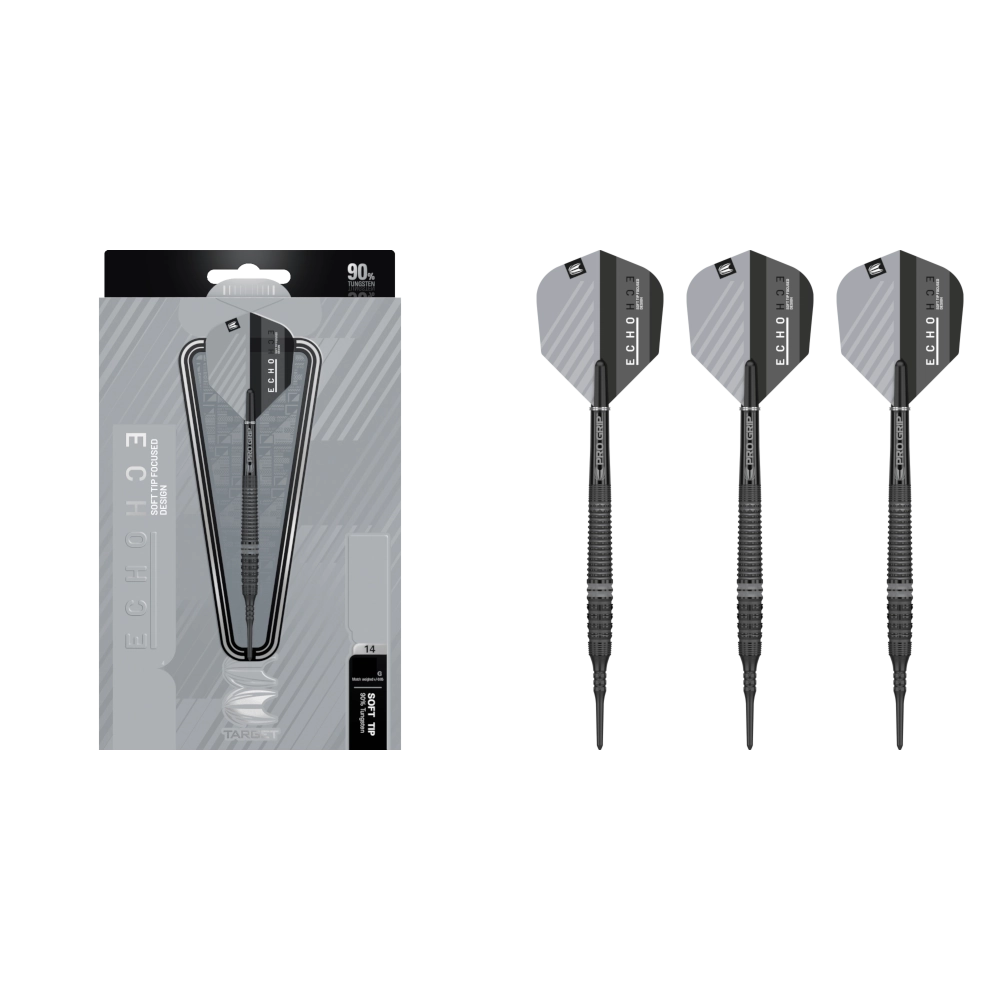 Target Echo 14 Softdart 90% 03 Target Echo 14 Softdart 90% (Lieferumfang: 3x Barrel, 3x Spitzen, 3x Flights, 3x Schäfte)