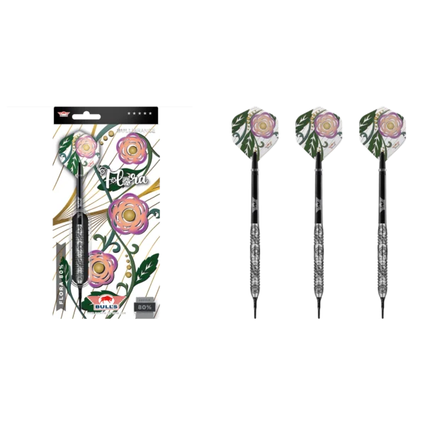 Bull's NL Flora Camil Softdart 80% (Lieferumfang: 3x Barrel, 3x Spitzen, 3x Flights, 3x Schäfte)
