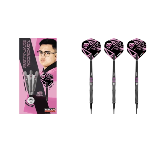 Bull's DE Rusty Jake Rodriguez G1 Softdart 90% (Lieferumfang: 3x Barrel, 3x Spitzen, 3x Flights, 3x Schäfte)