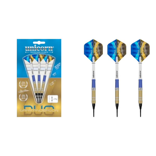 Unicorn Gary Anderson Phase 3 Duo Softdart 80% (Lieferumfang: 3x Barrel, 3x Spitzen, 3x Flights, 3x Schäfte)