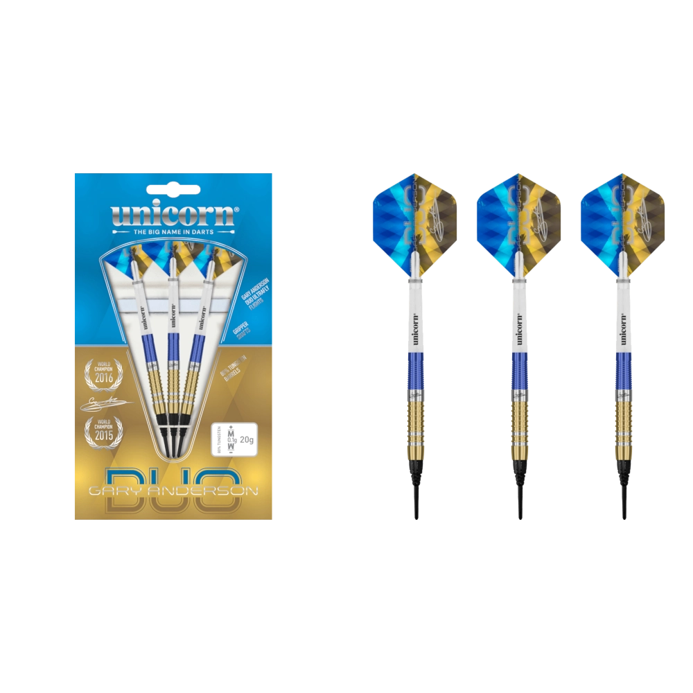 Unicorn Gary Anderson Phase 3 Duo Softdart 80% (Lieferumfang: 3x Barrel, 3x Spitzen, 3x Flights, 3x Schäfte)