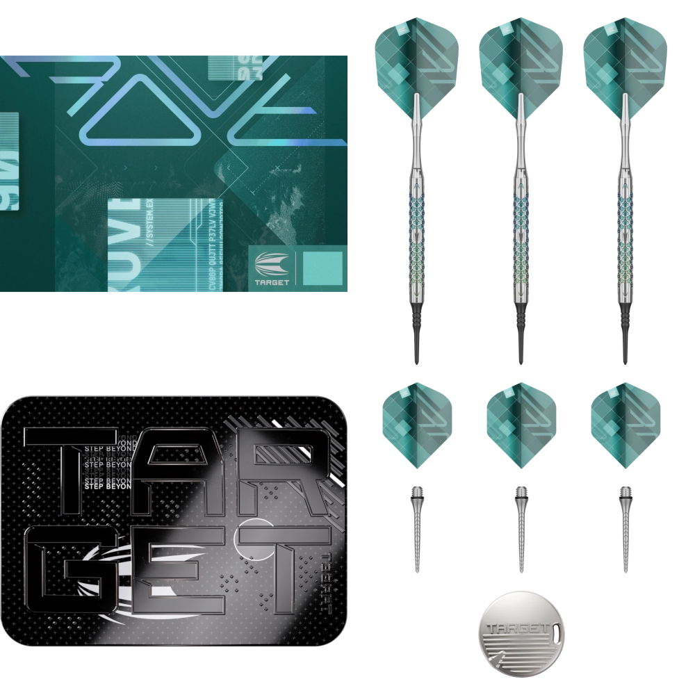Target Rove 10 Softdart 90% (Lieferumfang: 3x Barrel, 6x Spitzen, 6x Flights, 3x Schäfte, 1x Swiss Tool)
