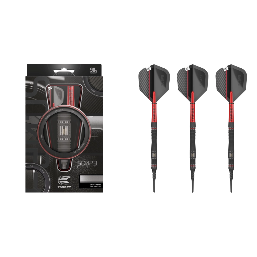 Target Scope 11 Softdart 90% (Lieferumfang: 3x Barrel, 3x Spitzen, 3x Flights, 3x Schäfte)